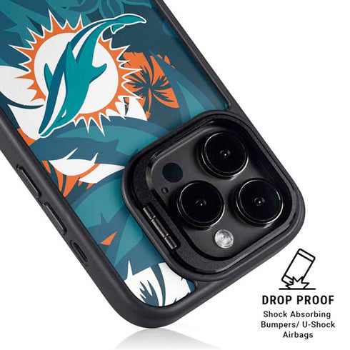 NFL Miami Dolphins Tropical Print iPhone 14 Pro Kickstand Case