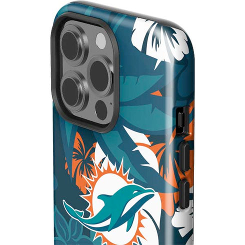 NFL Miami Dolphins Tropical Print iPhone 15 Pro Impact Case
