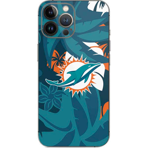 NFL Miami Dolphins Tropical Print iPhone 15 Pro Max Skin