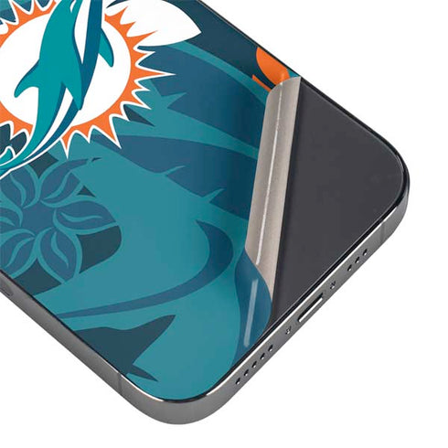 NFL Miami Dolphins Tropical Print iPhone 15 Pro Max Skin