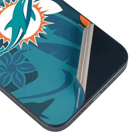 NFL Miami Dolphins Tropical Print iPhone 15 Skin