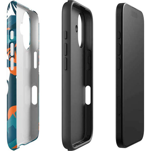 NFL Miami Dolphins Tropical Print iPhone 16 Impact Case