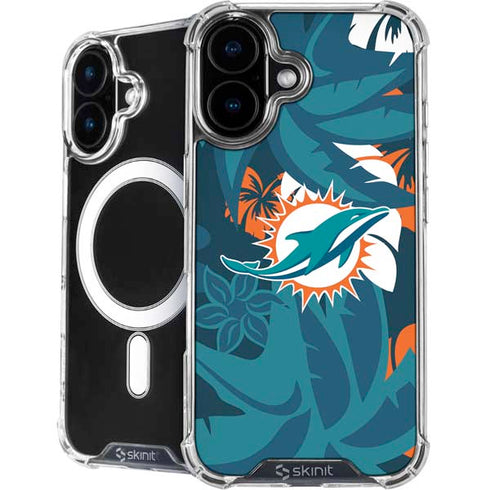 NFL Miami Dolphins Tropical Print iPhone 16 MagSafe Case