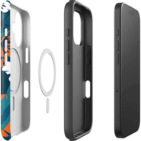 NFL Miami Dolphins Tropical Print iPhone 16 Plus Magsafe Impact Case