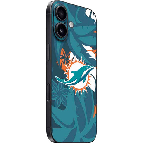 NFL Miami Dolphins Tropical Print iPhone 16 Plus Skin