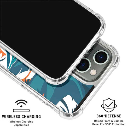 NFL Miami Dolphins Tropical Print iPhone 16 Pro Clear Case