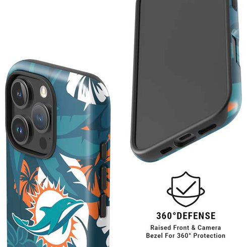 NFL Miami Dolphins Tropical Print iPhone 16 Pro Magsafe Impact Case