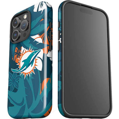 NFL Miami Dolphins Tropical Print iPhone 16 Pro Max Impact Case