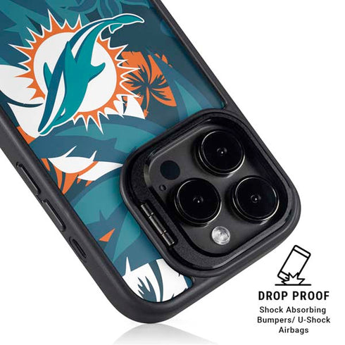 NFL Miami Dolphins Tropical Print iPhone 16 Pro Max Kickstand Case
