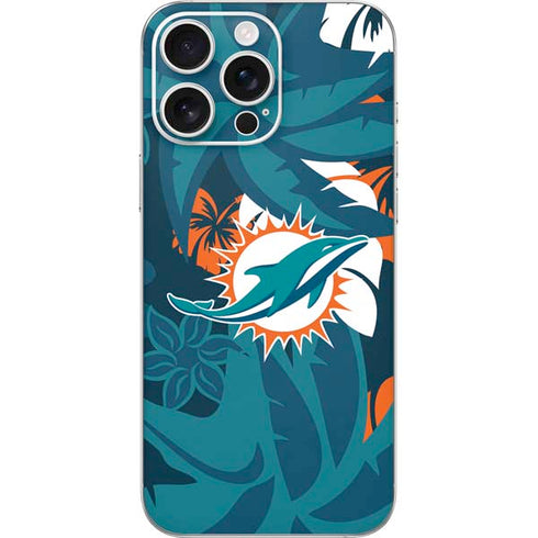 NFL Miami Dolphins Tropical Print iPhone 16 Pro Max Skin