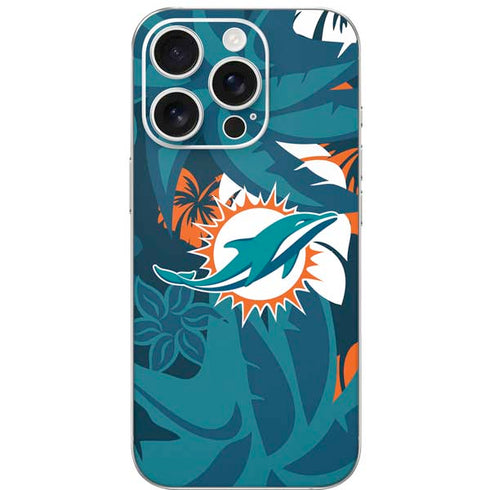 NFL Miami Dolphins Tropical Print iPhone 16 Pro Skin