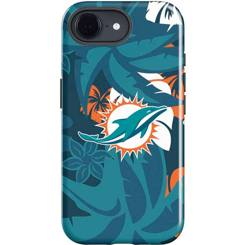 NFL Miami Dolphins Tropical Print iPhone 16e Impact Case