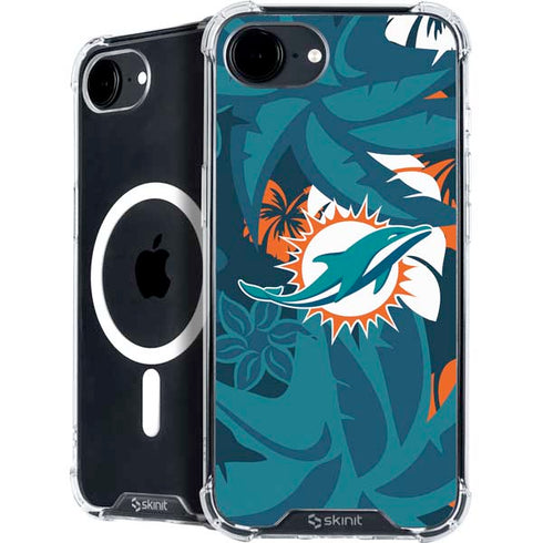 NFL Miami Dolphins Tropical Print iPhone 16e MagSafe Case