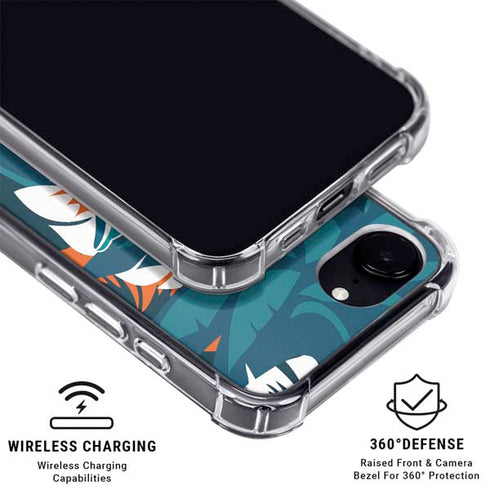 NFL Miami Dolphins Tropical Print iPhone 16e MagSafe Case