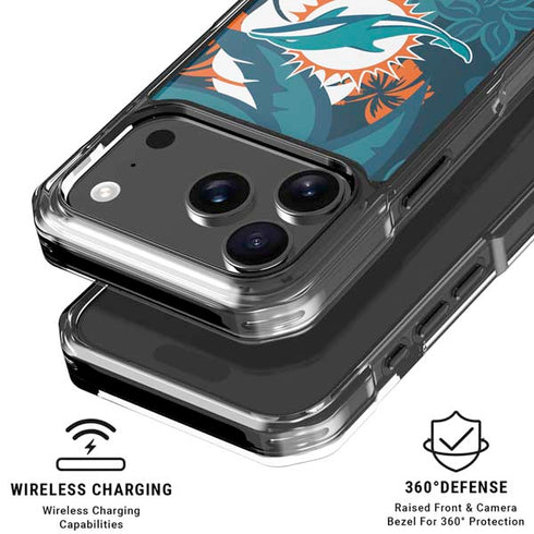 NFL Miami Dolphins Tropical Print iPhone 18 Pro Clear Case