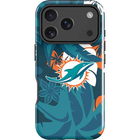 NFL Miami Dolphins Tropical Print iPhone 18 Pro Impact Case