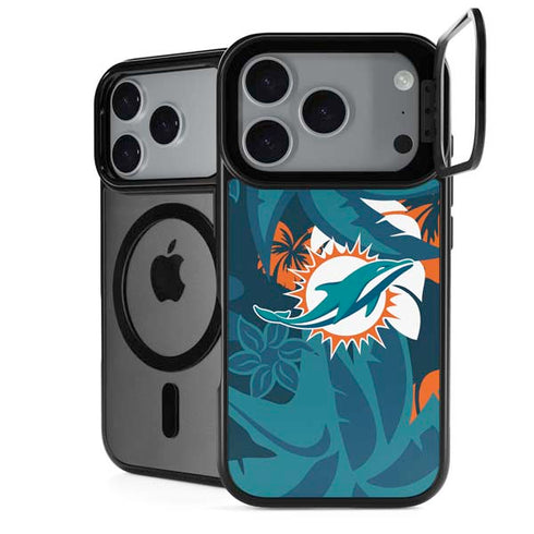 NFL Miami Dolphins Tropical Print iPhone 18 Pro Kickstand Case