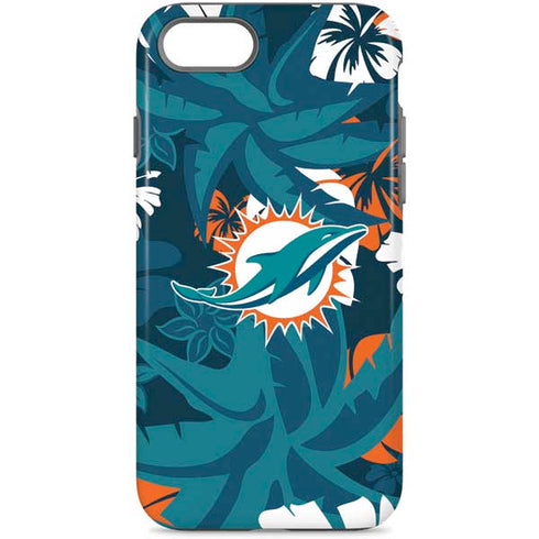 NFL Miami Dolphins Tropical Print iPhone Cases