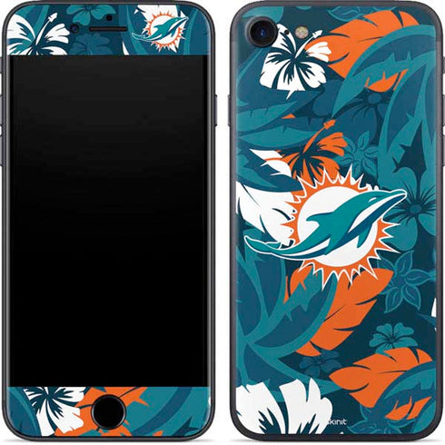 NFL Miami Dolphins Tropical Print iPhone 8 Skin