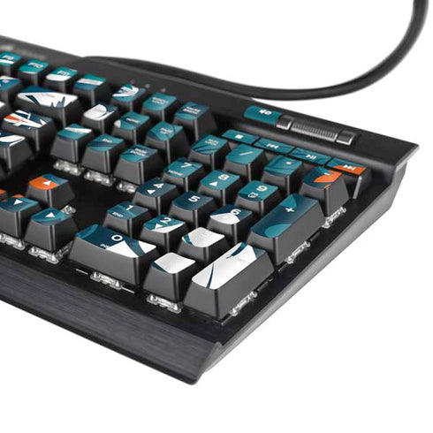 NFL Miami Dolphins Tropical Print K95 RGB PLATINUM Mechanical Gaming Keyboard Skin