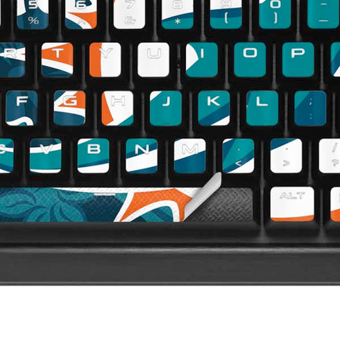 NFL Miami Dolphins Tropical Print K95 RGB PLATINUM Mechanical Gaming Keyboard Skin