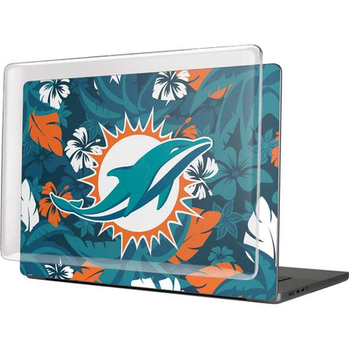 NFL Miami Dolphins Tropical Print MacBook Cases
