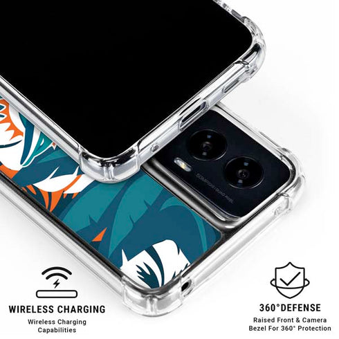 NFL Miami Dolphins Tropical Print Moto G Power 5G (2024) Clear Case
