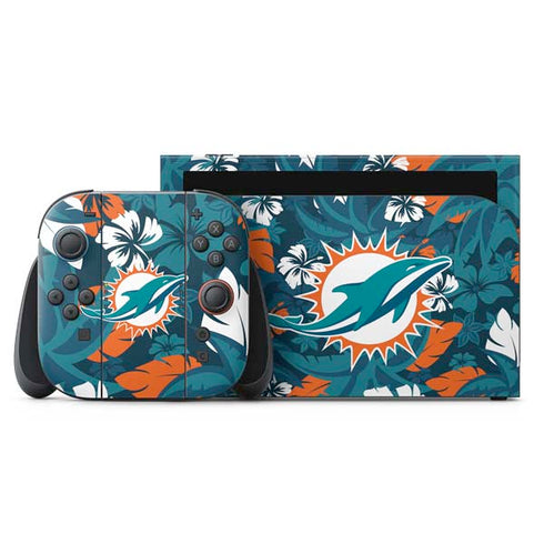 NFL Miami Dolphins Tropical Print Nintendo Skins