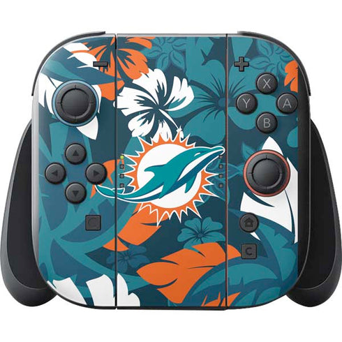 NFL Miami Dolphins Tropical Print Nintendo Switch 2 (2025) with Joy-Con Skin