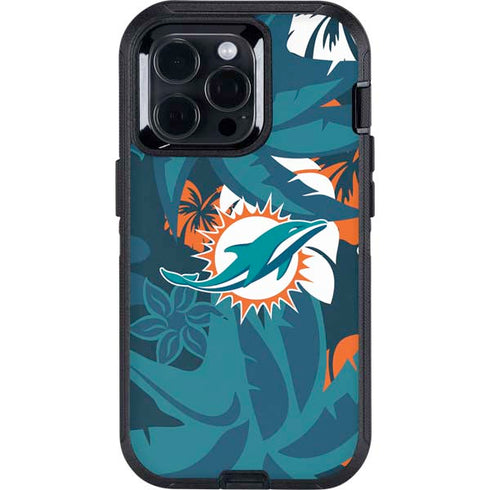 NFL Miami Dolphins Tropical Print Otterbox Defender iPhone Skin