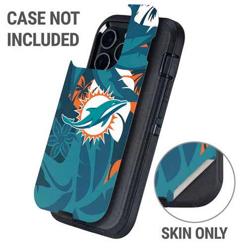 NFL Miami Dolphins Tropical Print Otterbox Defender iPhone Skin