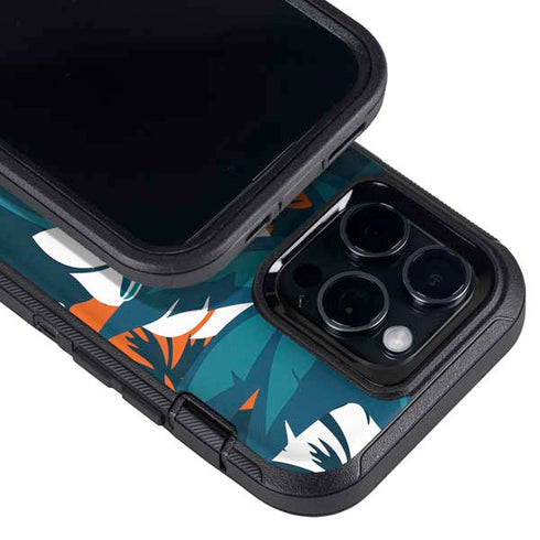 NFL Miami Dolphins Tropical Print Otterbox Defender iPhone Skin