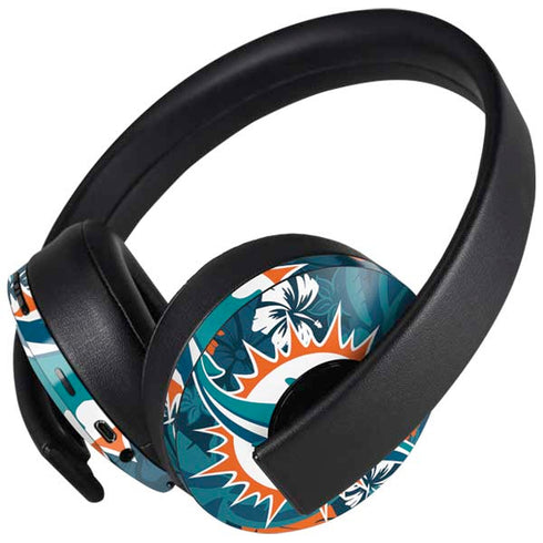 NFL Miami Dolphins Tropical Print PlayStation 4 Gold Wireless Headset Skin