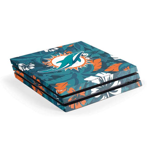 NFL Miami Dolphins Tropical Print PlayStation PS4 Skins