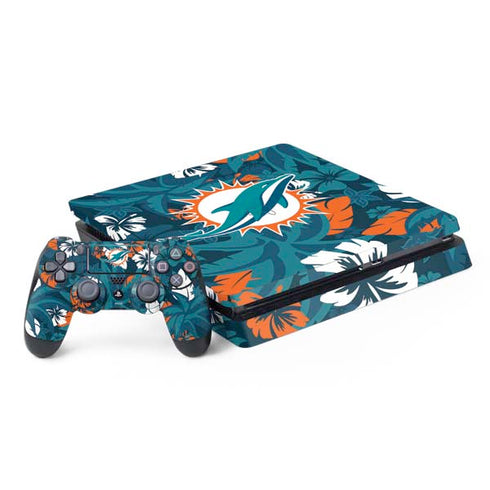 NFL Miami Dolphins Tropical Print PlayStation PS4 Skins
