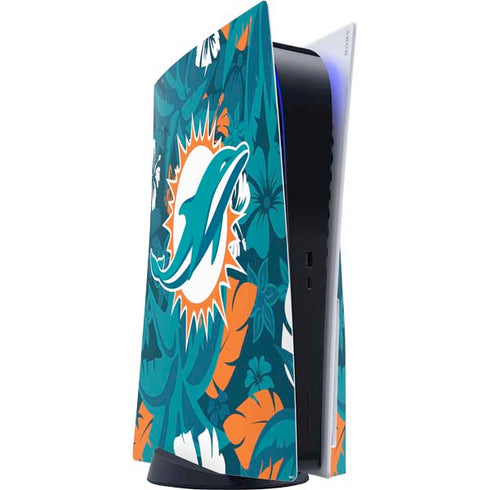 NFL Miami Dolphins Tropical Print PlayStation PS5 Skins