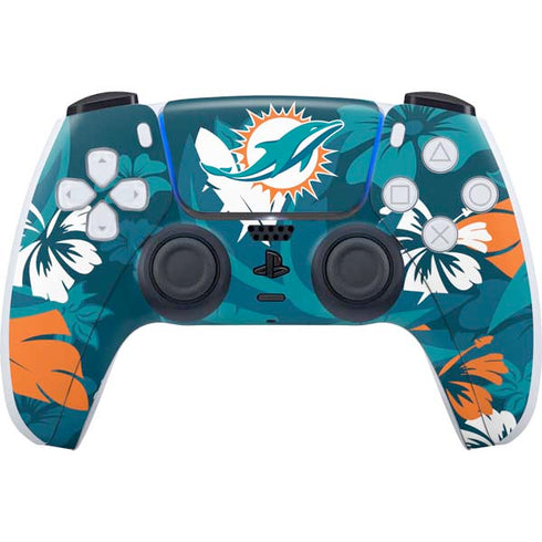 NFL Miami Dolphins Tropical Print PlayStation PS5 Skins