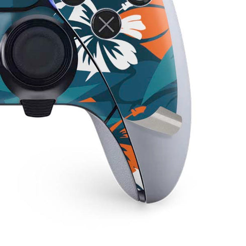 NFL Miami Dolphins Tropical Print PS5 DualSense Edge Pro Controller Skin