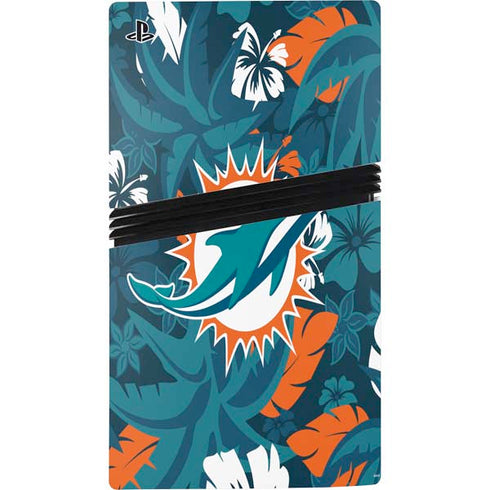NFL Miami Dolphins Tropical Print PS5 Pro Disk Console Skin