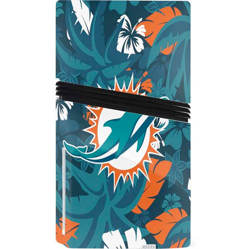 NFL Miami Dolphins Tropical Print PS5 Pro Disk Console Skin
