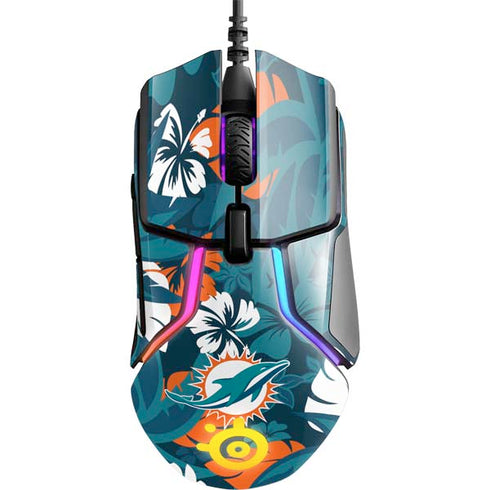 NFL Miami Dolphins Tropical Print SteelSeries Rival 600 Gaming Mouse Skin