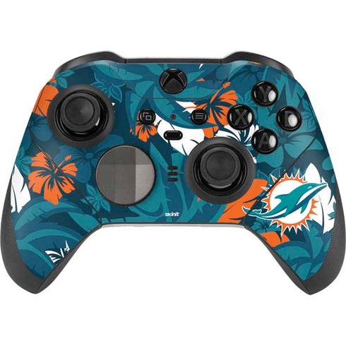 NFL Miami Dolphins Tropical Print Xbox Elite Wireless Controller Series 2 Skin