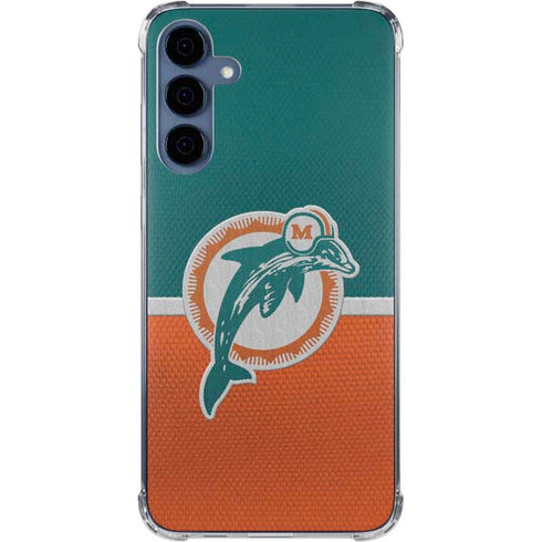 NFL Miami Dolphins Vintage Galaxy A55 5G Clear Case