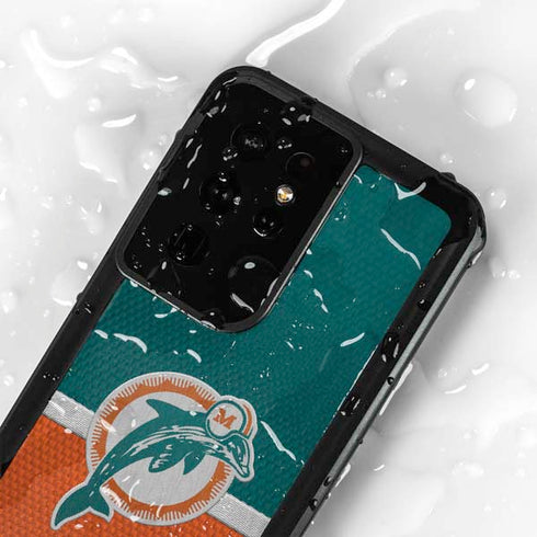 NFL Miami Dolphins Vintage Galaxy S24 Ultra Waterproof Case