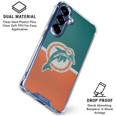 NFL Miami Dolphins Vintage Galaxy S25 Plus Clear Case