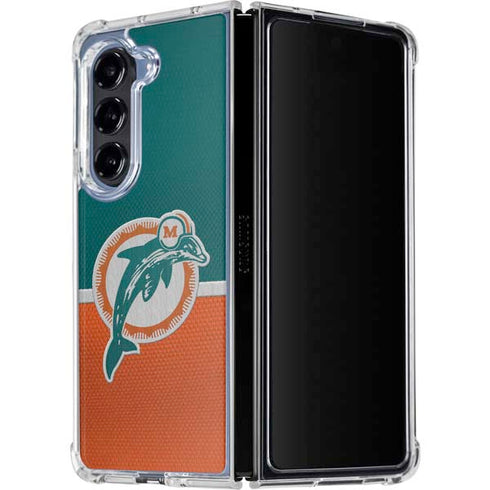 NFL Miami Dolphins Vintage Galaxy Z Fold5 5G Clear Case