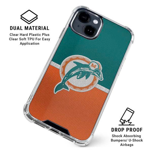 NFL Miami Dolphins Vintage iPhone 15 Clear Case