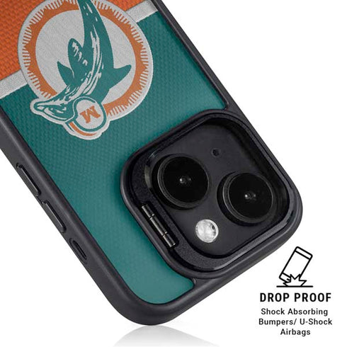 NFL Miami Dolphins Vintage iPhone 15 Plus Kickstand Case