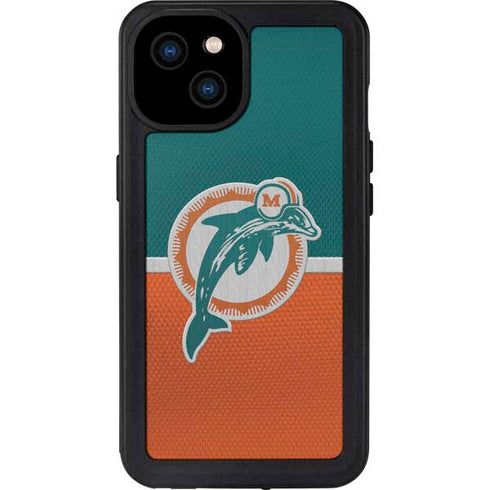 NFL Miami Dolphins Vintage iPhone 15 Plus Waterproof Case