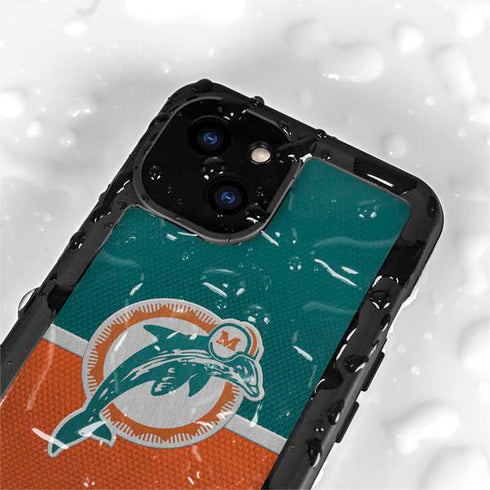 NFL Miami Dolphins Vintage iPhone 15 Plus Waterproof Case